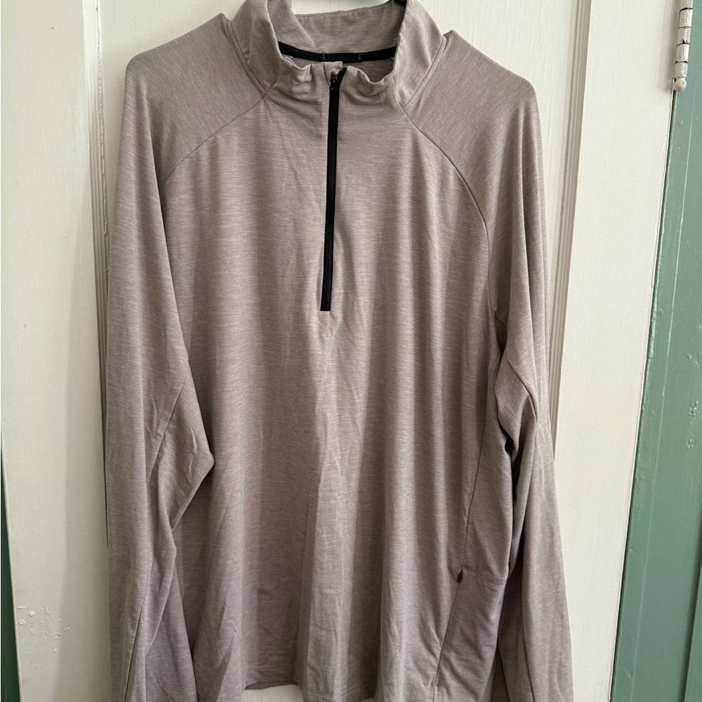 REI Reddish Gray Quarter-Zip Running Pullover